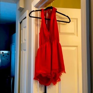 Sexy and classy red Windsor romper